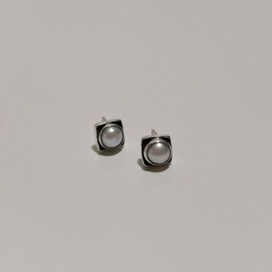Vintage Oxidised Sterling Silver Earring Studs